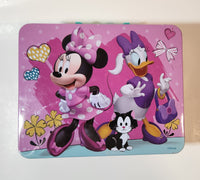 Disney Junior Minnie Mouse Daisy Duck Figaro The Cat Embossed Tin Metal Lunch Box