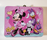 Disney Junior Minnie Mouse Daisy Duck Figaro The Cat Embossed Tin Metal Lunch Box