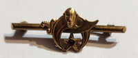 Vintage Masons Shriners Masonic Small Gold Pin with Ruby