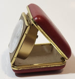 Vintage Europa Germany 2 Jewels Red Cased Travel Pocket Wind-Up Alarm Clock - Not Working