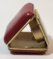 Vintage Europa Germany 2 Jewels Red Cased Travel Pocket Wind-Up Alarm Clock - Not Working