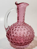 Vintage Fenton Cranberry Glass Hobnail 5 1/4" Tall Cruet Mini Pitcher Jug