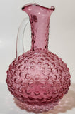 Vintage Fenton Cranberry Glass Hobnail 5 1/4" Tall Cruet Mini Pitcher Jug