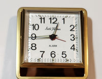 Vintage Seth Thomas Brown Cased Travel Pocket Wind Up Alarm Clock