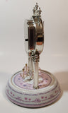 2002 Precious Moments White and Pink Porcelain and Glass Anniversary Dome Clock