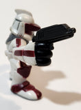 2009 Hasbro LFL Star Wars Galactic Heroes Maroon Red Clone Trooper 2 1/8" Tall Toy Figure