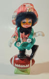 Porcelain Clown Balancing On Football 8" Tall Figurine