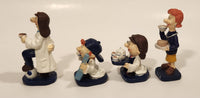 1995 Tetley Tea Head Gaffer, Teana, Sydney, and Clarence2 1/8" to 3 1/4" Resin Promotional Figurine Set of 4