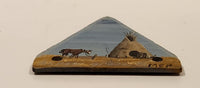 Mike Puhallo MSP Aspen Grove BC The Cowboy Poet Kamloops Cowboy Hand Painted Tipi and Horse Native Prairie Scene Metal Fridge Magnet