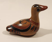 Vintage Mexican Tonala Duck Bird Hand Painted Ceramic Pottery Ornament