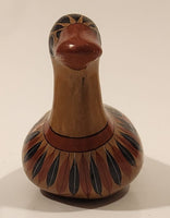 Vintage Mexican Tonala Duck Bird Hand Painted Ceramic Pottery Ornament