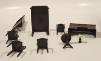 Vintage 1940s Dulev Dining Room Furniture Miniature Plastic Dollhouse Toys