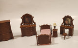 Vintage Reliable Products Bedroom Room Furniture Miniature Plastic Dollhouse Toys