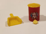 Vintage Renewal Dollhouse Miniature Dust Pan and Garbage Can Plastic Toys