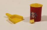 Vintage Renewal Dollhouse Miniature Dust Pan and Garbage Can Plastic Toys