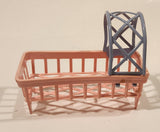 Vintage Crib Bassinet Cradle Pink and Blue Plastic Dollhouse Toy