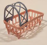 Vintage Crib Bassinet Cradle Pink and Blue Plastic Dollhouse Toy