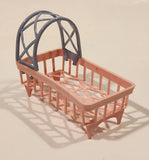 Vintage Crib Bassinet Cradle Pink and Blue Plastic Dollhouse Toy