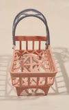 Vintage Crib Bassinet Cradle Pink and Blue Plastic Dollhouse Toy