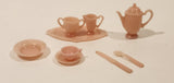 Vintage Irwin Pink Dish Set Miniature Plastic Dollhouse Toys