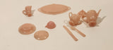 Vintage Irwin Pink Dish Set Miniature Plastic Dollhouse Toys