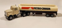 Vintage Majorette Petro Canada Gas Oil Fuel Tanker Semi Tractor and Trailer White Die Cast Toy Vehicle