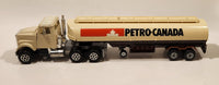 Vintage Majorette Petro Canada Gas Oil Fuel Tanker Semi Tractor and Trailer White Die Cast Toy Vehicle