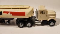 Vintage Majorette Petro Canada Gas Oil Fuel Tanker Semi Tractor and Trailer White Die Cast Toy Vehicle