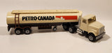 Vintage Majorette Petro Canada Gas Oil Fuel Tanker Semi Tractor and Trailer White Die Cast Toy Vehicle