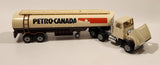 Vintage Majorette Petro Canada Gas Oil Fuel Tanker Semi Tractor and Trailer White Die Cast Toy Vehicle