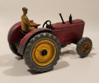 Vintage Meccano Dinky Toys Massey Harris Tractor Red Die Cast Farm Machinery Toy Vehicle