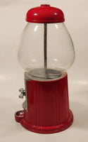 Red Metal and Glass Dome 11" Tall Gumball Machine Dispenser