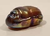 Robert Held Egyptian Scarab Beetle Iridescent Art Glass Paperweight Not Signed