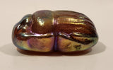 Robert Held Egyptian Scarab Beetle Iridescent Art Glass Paperweight Not Signed