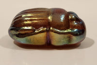 Robert Held Egyptian Scarab Beetle Iridescent Art Glass Paperweight Not Signed