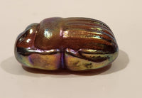 Robert Held Egyptian Scarab Beetle Iridescent Art Glass Paperweight Not Signed