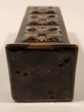 Vintage Embossed Flower Pattern Brown Ceramic Table Top Lighter Signed Dale