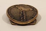 Vintage 1978 BTS Mustang Drilling Division of ATCO Drilling Ltd. One Year Service Oil Field Worker Solid Brass Belt Buckle