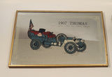 Rare Vintage 1907 Thomas New York To Paris Racer Antique Car 11" x 15" Wall Mirror