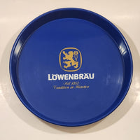 Vintage Lowenbrau Beer Blue 13" Metal Beverage Serving Tray