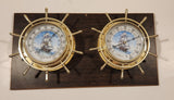 Nautical Ship Themed Thermometer Hygrometer Weather Station Plaque Made in USA