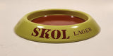 Skol Lager Beer Lime Green and Red 6" Metal Ash Tray