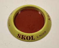 Skol Lager Beer Lime Green and Red 6" Metal Ash Tray