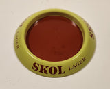 Skol Lager Beer Lime Green and Red 6" Metal Ash Tray