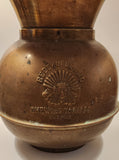 Antique Redskin Brand Chewing Tobacco Cut Plug Large Brass 10" Tall Spittoon