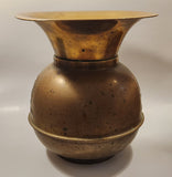 Antique Redskin Brand Chewing Tobacco Cut Plug Large Brass 10" Tall Spittoon