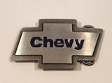 Chevy Bow Tie Blue Enamel Letters Metal Belt Buckle