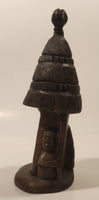 Bushcraft Trading South Africa Hut Building 8 1/2" Hand Carved Wood African Sculpture