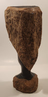 Bushcraft Trading South Africa Female Head Bust 10 3/4" Hand Carved Wood African Sculpture