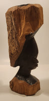 Bushcraft Trading South Africa Female Head Bust 10 3/4" Hand Carved Wood African Sculpture